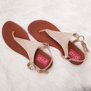 dod Rose Gold Glitter Sandals, 11